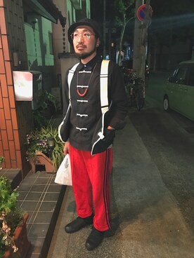 「SASQUATCHfabrix.（サスクワァッチファブリックス）のアイテム」を使った、森 竜太さん（メンズ・169cm）の春コーディネート