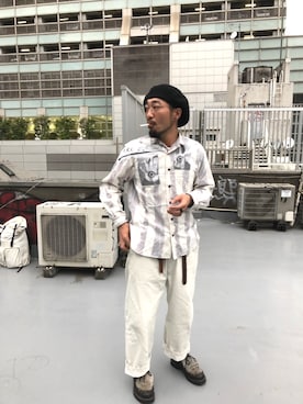 「Hender Scheme（エンダースキーマ）のアイテム（ブーツ）」を使った、森 竜太さん（メンズ・169cm）の秋コーディネート