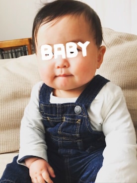 「GAP（ギャップ）のアイテム（Tシャツ/カットソー、ホワイト系）」を使った、mNt15さん（キッズ・100cm）の春コーディネート