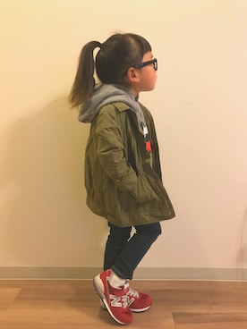「AVAN LILY（アヴァンリリィ）のアイテム」を使った、memeさん（キッズ・90cm）の冬コーディネート