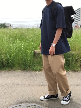 「Manhattan Portage（マンハッタンポーテージ）のSilvercup Backpack　-シルバーカップ バックパック-（バックパック/リュック）」を使った、yuさん（メンズ・176cm）の春コーディネート
