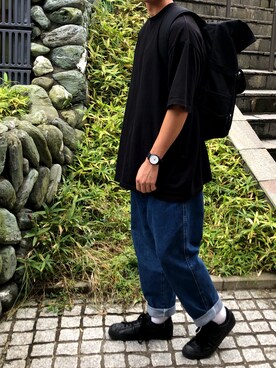 「Manhattan Portage（マンハッタンポーテージ）のSilvercup Backpack　-シルバーカップ バックパック-（バックパック/リュック）」を使った、yuさん（メンズ・176cm）の秋コーディネート