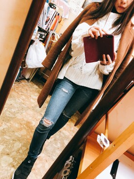「ローリーズファーム(LOWRYS FARM)」｜「アイテム（チェスターコート）」を使った、yukinaさん（レディース・161cm）の冬コーディネート