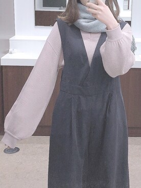 「HusHusH（ハッシュアッシュ）のアイテム（オールインワン・サロペット）」を使った、あさん（レディース・163cm）の冬コーディネート