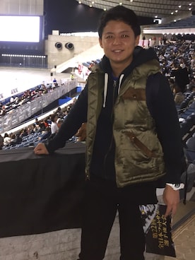 「ラルフローレン」｜「アイテム（ダウンジャケット/コート）」を使った、akinari furuyaさん（メンズ・154cm）の春コーディネート