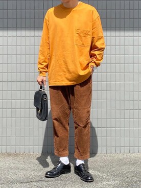 オレンジ系のアイテムを使った 同系色コーデ のメンズ人気ファッションコーディネート Wear