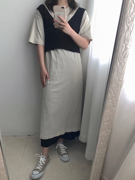 「盐系风格」｜「アイテム（ワンピース/ドレス）」を使った、raichixさん（レディース・163cm）の夏コーディネート