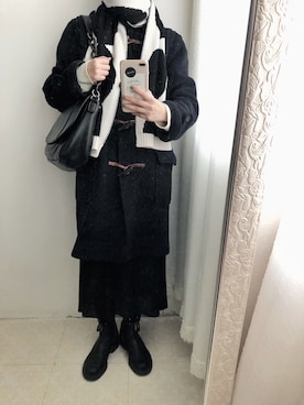 「日系极简」｜「アイテム（ブーツ）」を使った、raichixさん（レディース・162cm）の冬コーディネート