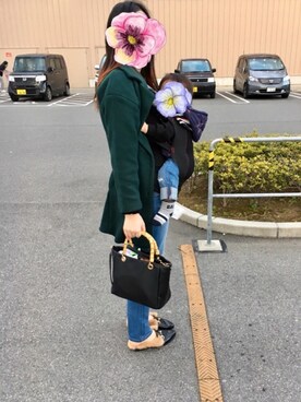 「GRL（グレイル）のビット付ファーシューズ（ローファー）」を使った、ゆきにゃんさん（レディース・170cm）の冬コーディネート