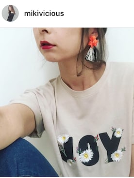 「アイテム（ピアス（両耳用））」を使った、mikiviciousさん（レディース・162cm・30代）の春コーディネート