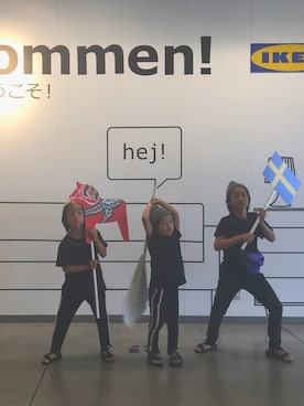 「HIAND（ハイアンド）のアイテム」を使った、mikiviciousさん（キッズ・110cm）の夏コーディネート