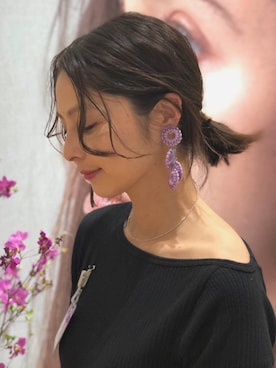 「リブ　」｜「アイテム（アクセサリー）」を使った、mikiviciousさん（レディース・162cm）の春コーディネート