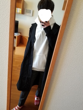 「unrelaxing（アンリラクシング）のアイテム（トレンチコート）」を使った、たいがさん（メンズ・174cm）の冬コーディネート