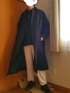 「KUUUPY」｜「アイテム（ステンカラーコート）」を使った、たいがさん（メンズ・174cm）の秋コーディネート