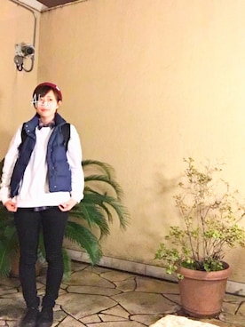 「UNIQLO（ユニクロ）のWOMEN ウルトラストレッチジーンズ（デニムパンツ）」を使った、   茜 *・゜ さん（レディース・159cm）の秋コーディネート