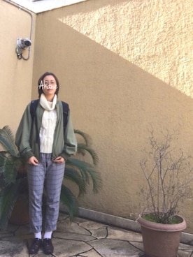 「ネイル」｜「アイテム（ブルゾン）」を使った、   茜 *・゜ さん（レディース・159cm）の冬コーディネート