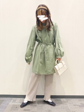 「グリーンブラウス」｜m♡さん（レディース・162cm）の春コーディネート