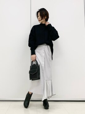 「PAGEBOY（ページボーイ）のハイネックウラケプルオーバー(トレーナー/スウェット)（スウェット）」を使った、くろみみさん（レディース・162cm）の秋コーディネート