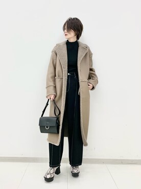 「PAGEBOY（ページボーイ）のハクミニショルダーBAG（ショルダーバッグ）」を使った、くろみみさん（レディース・162cm）の秋コーディネート