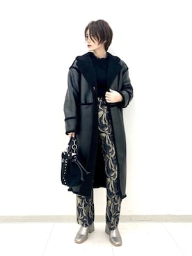 「およばれコーデ」｜「アイテム（ジャケット/アウター）」を使った、くろみみさん（レディース・162cm）の冬コーディネート