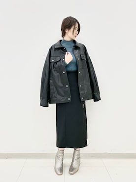 「アイテム（ブルゾン）」を使った、くろみみさん（レディース・162cm・30代）の冬コーディネート