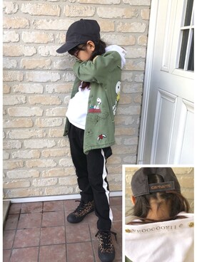「carhartt」｜iiroooooha!さん（キッズ・125cm）の冬コーディネート