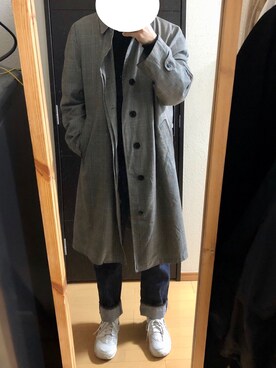 「LONDONFOG（ロンドンフォグ）のアイテム（ステンカラーコート）」を使った、NaOさん（メンズ・180cm）の春コーディネート