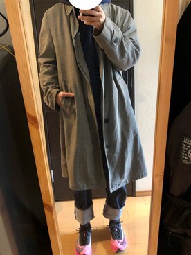 「LONDONFOG（ロンドンフォグ）のアイテム（ステンカラーコート）」を使った、NaOさん（メンズ・180cm）の春コーディネート