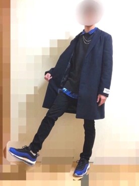 「GU（ジーユー）の（GU）スキニーフィットジーンズ（MEN ⁄ ジーンズ）」を使った、beansさん（メンズ・169cm）の冬コーディネート