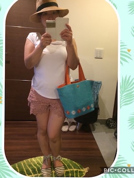 「PEACH JOHN（ピーチジョン）のアイテム（帽子）」を使った、yuiさん（レディース・153cm）の夏コーディネート