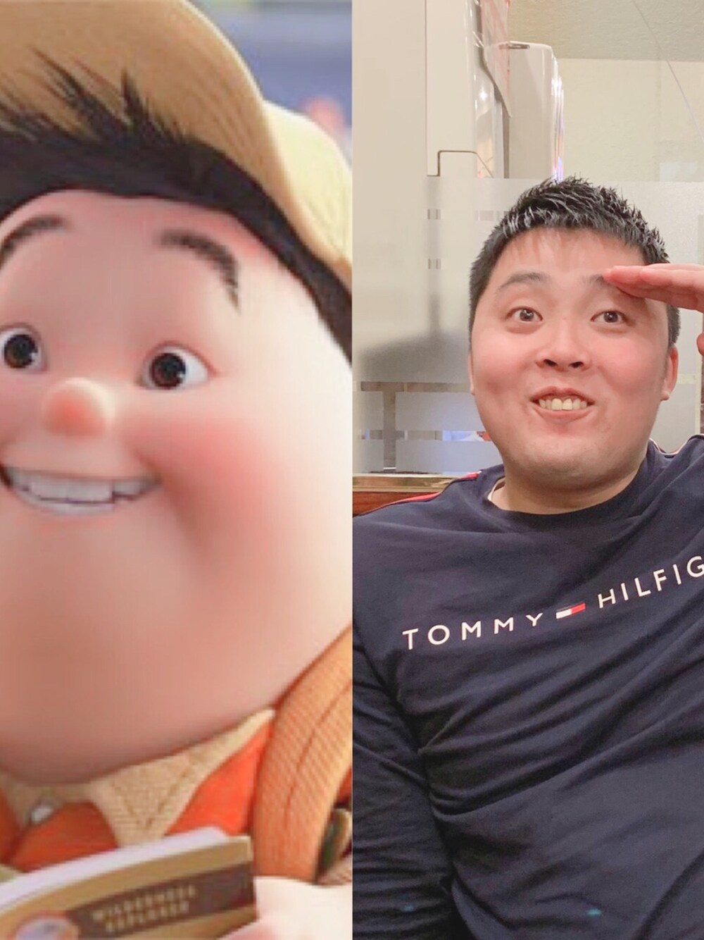 「TOMMY HILFIGERのアイテム（Tシャツ/カットソー、ブルー系）」を使った、しゅうまる。さん（メンズ・175cm）の冬コーディネートの1枚目の写真