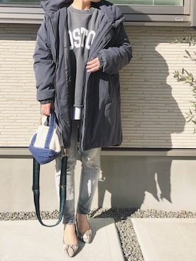 「coca（coca）（コカ）のアイテム（ダウンジャケット/コート）」を使った、KANAさん（レディース・157cm）の冬コーディネート