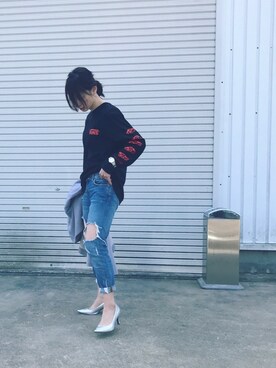 「コーディガン」｜「アイテム（ノーカラージャケット）」を使った、#まほきちさん（レディース・165cm）の春コーディネート