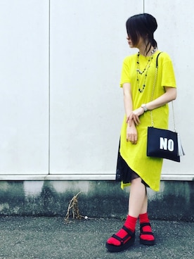 「Teva（テバ）のTeva / プラットフォーム ユニバーサル（サンダル）」を使った、#まほきちさん（レディース・165cm）の夏コーディネート