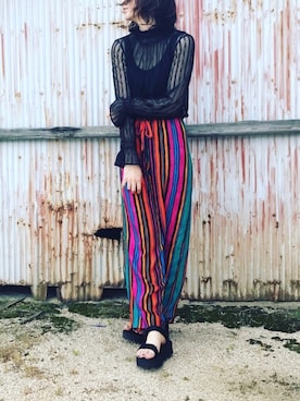 「Teva（テバ）のTeva / プラットフォーム ユニバーサル（サンダル）」を使った、#まほきちさん（レディース・165cm）の夏コーディネート