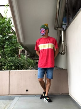「チャイハネ（チャイハネ）のアイテム（ニットキャップ/ビーニー）」を使った、tak@さん（メンズ・170cm）の夏コーディネート