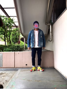 「アイテム（ニットキャップ/ビーニー、ブルー系）」を使った、tak@さん（メンズ・170cm）の春コーディネート