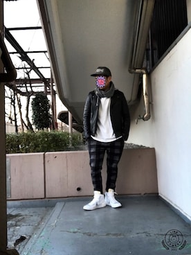 「URBAN RESEARCH（アーバンリサーチ）のアイテム（ライダースジャケット）」を使った、tak@さん（メンズ・170cm）の冬コーディネート