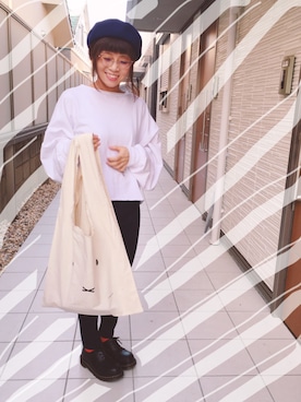 「niko and...（ニコアンド）のメンテンBIGBIG Ｔシャツ【niko and ...】（Tシャツ/カットソー）」を使った、は む こさん（レディース・150cm）の秋コーディネート