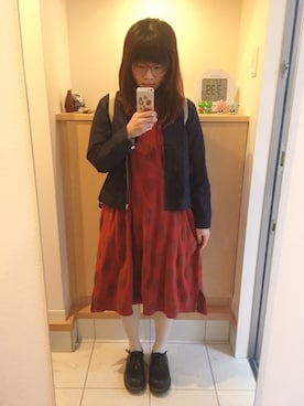 「白タイツ」｜「アイテム（ブルゾン）」を使った、は む こさん（レディース・150cm）の春コーディネート