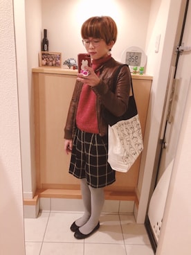 「ツイードパンツ」｜「アイテム（パンプス）」を使った、は む こさん（レディース・150cm）の秋コーディネート