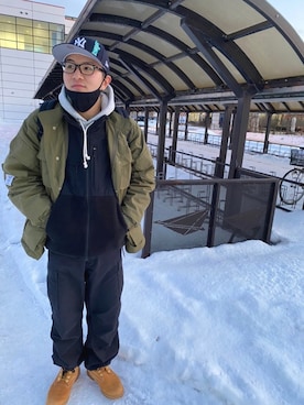 「wtaps」｜「アイテム（その他アウター）」を使った、Mickeyさん（メンズ・173cm）の冬コーディネート