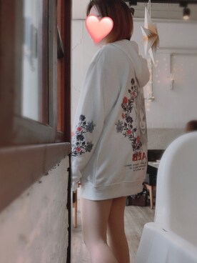 「帽T」｜內雙女王さん（レディース・155cm）の冬コーディネート