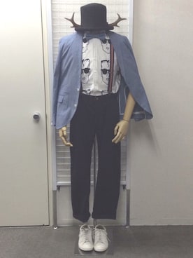 「RAGEBLUE（レイジブルー）のアイテム（テーラードジャケット）」を使った、losguaposさん（メンズ・170cm）の夏コーディネート