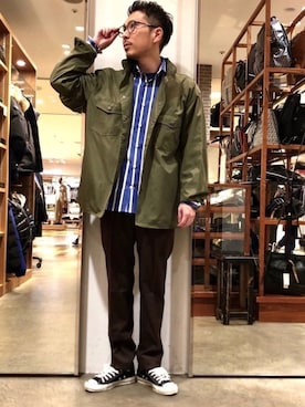 「NYUZELESS（ニューズレス）のアイテム」を使った、ムックンさん（メンズ・167cm）の冬コーディネート