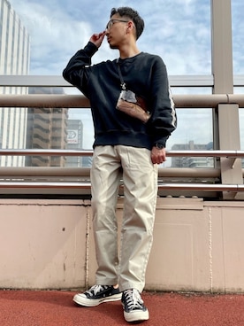 「Yeezy（イージー）のアイテム（トップス）」を使った、ムックンさん（メンズ・167cm）の夏コーディネート