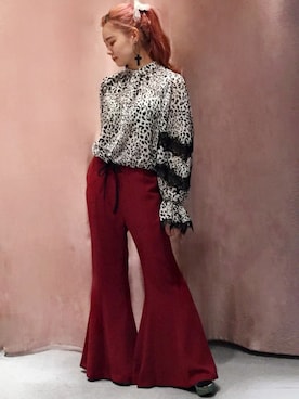 「アイテム（ヘアゴム）」を使った、ゆずさん（レディース・155cm）の秋コーディネート