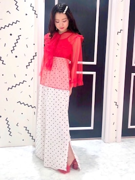 「アイテム（バレッタ/ヘアクリップ）」を使った、ゆずさん（レディース・155cm）の春コーディネート