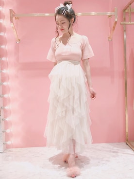 「アイテム（ヘアゴム）」を使った、ゆずさん（レディース・155cm）の夏コーディネート