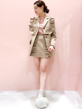 「アイテム（レッグウェア、シルバー系）」を使った、ゆずさん（レディース・155cm）の秋コーディネート